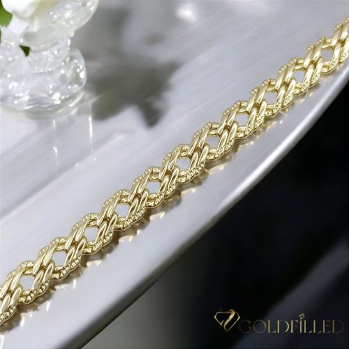 Antialergénny pozlátený náramok „Goldfilled“, dĺžka 19 cm a šírka 5,5 mm, farba 14K