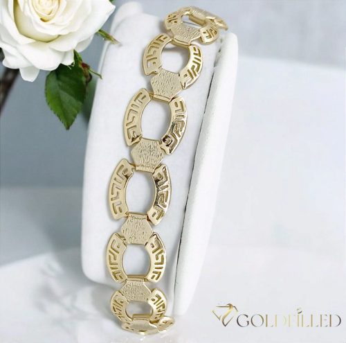 Antialergénny pozlátený náramok „Goldfilled“, dĺžka 17,5 cm a šírka 14 mm, farba 14K