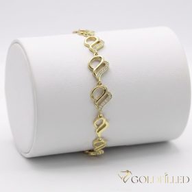   Antialergénny pozlátený náramok „Goldfilled“, dĺžka 17cm a šírka 10mm, farba 14K