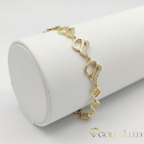 Antialergénny pozlátený náramok „Goldfilled“, dĺžka 17cm a šírka 10mm, farba 14K