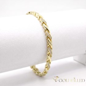   Antialergénny pozlátený náramok „Goldfilled“, dĺžka 17 cm a šírka 5 mm, farba 14K