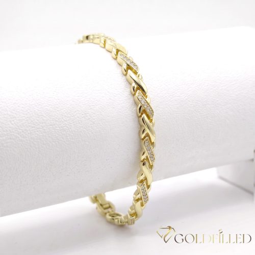 Antialergénny pozlátený náramok „Goldfilled“, dĺžka 17 cm a šírka 5 mm, farba 14K