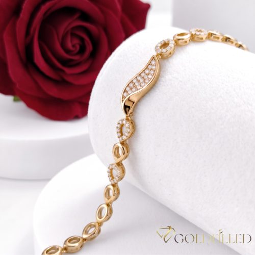 Antialergénny pozlátený náramok „Goldfilled“, dĺžka 19 cm a šírka 6 mm, farba 18K