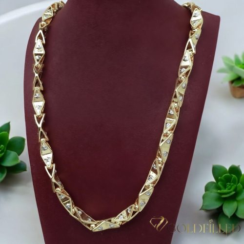 Goldfilled Antialergénny Luxusný Barakka Náhrdelník 70cm Dlhý a 11mm Široký (150g) Farba 14K Multikolor