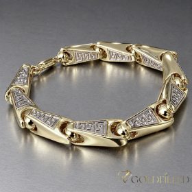   Antialergický náramok „Goldfilled” 24cm /10mm, viacfarebný 14K