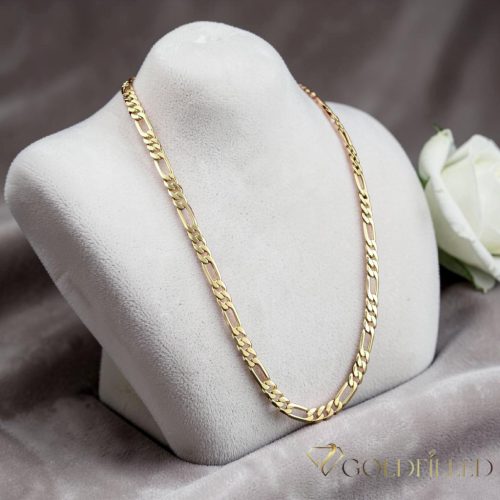 Antialergický "Figaro" pozlátený náhrdelník „Goldfilled“, vo viacerých veľkostiach a 3,5 mm  hrubý, 14K farba