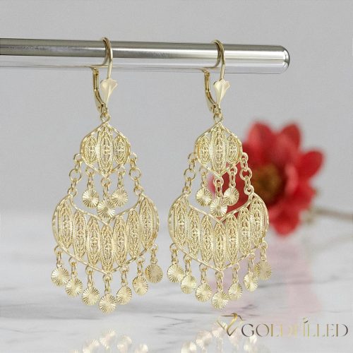 Goldfilled antialergické náušnice 78mm 14K farba