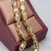 Goldfilled Antialergénny Luxusný Barakka Náhrdelník 70cm Dlhý a 8-9mm Široký (100g ! ) Farba 14K Multikolor