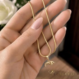   Antialergický náhrdelník Goldfilled 45cm / 1mm + prívesok býk 14K farba