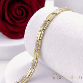   Exkluzívny antialergický pozlátený náramok „Goldfilled“, v několika velikostech 7 mm šírka, 14K farba