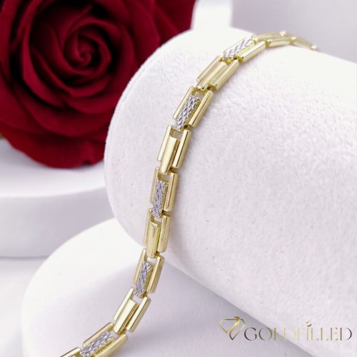 Exkluzívny antialergický pozlátený náramok „Goldfilled“, v několika velikostech 7 mm šírka, 14K farba