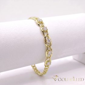   Antialergénny pozlátený náramok „Goldfilled“, dĺžka 17cm a šírka 7mm, farba 14K