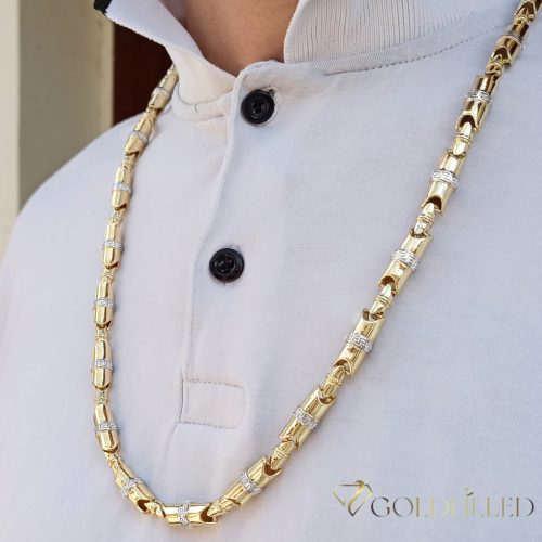 Goldfilled Antialergénny Luxusný Barakka Náhrdelník 70cm Dlhý a 8-9mm Široký (100g ! ) Farba 14K Multikolor