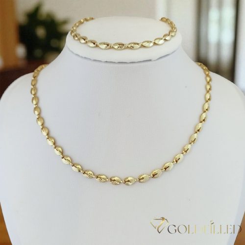 Antialergénny Goldfilled náhrdelník 50cm/4mm + náramok 19cm, farba 14K