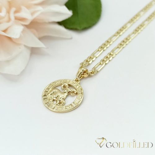 Antialergický náhrdelník Goldfilled 45cm / 4mm + prívesok Beran14K farba