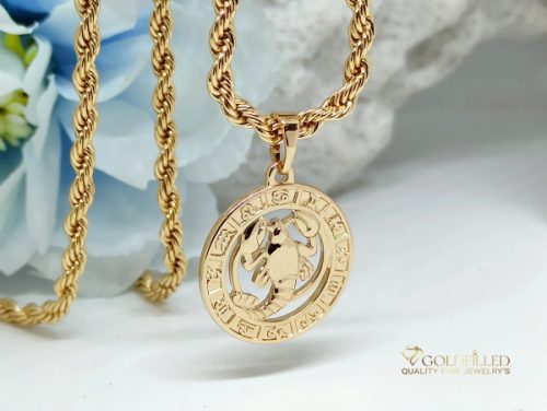 Antialergický náhrdelník Goldfilled 55cm / 3mm + prívesok rak 18K farba