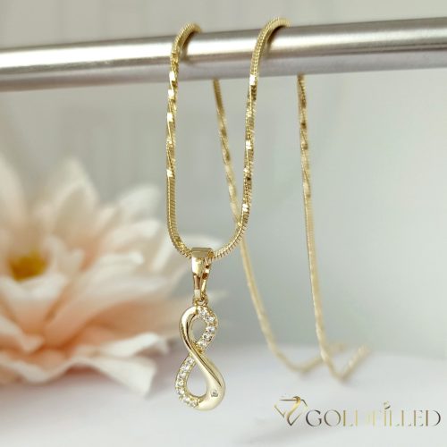 Antialergická Goldfilled náhrdelník 55cm/1mm + prívesok, farba 14K