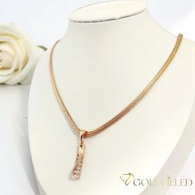   Antialergická Goldfilled náhrdelník 50cm/4mm + prívesok, farba 18K