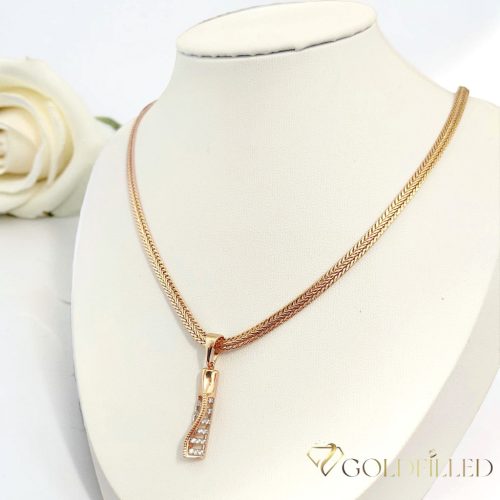 Antialergická Goldfilled náhrdelník 50cm/4mm + prívesok, farba 18K
