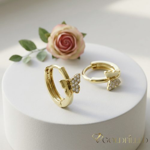 Goldfilled Antiallergén Náušnice 13mm 14K farba	