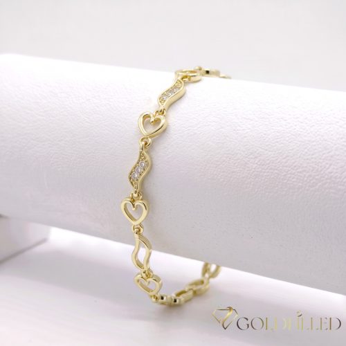 Antialergénny pozlátený náramok „Goldfilled“, dĺžka 17 cm a šírka 5 mm, farba 14K