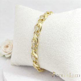   Antialergénny pozlátený náramok „Goldfilled“, dĺžka 18cm a šírka 7mm, farba 14K
