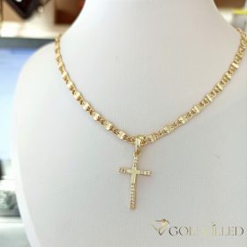   Antialergická Goldfilled náhrdelník 50cm/3mm + prívesok, farba 14K