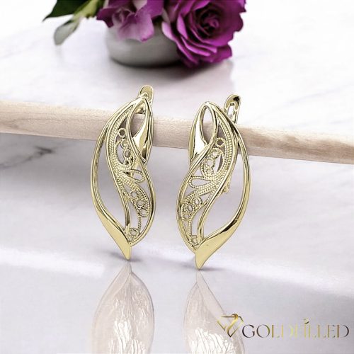 Goldfilled antialergické náušnice 33mm 14K farba