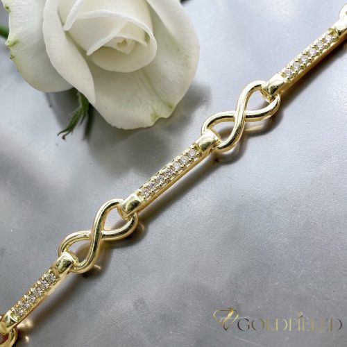 Antialergénny pozlátený náramok „Goldfilled“, dĺžka 17 cm a šírka 5 mm, farba 14K