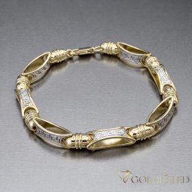   Exkluzívny antialergický pozlátený náramok „Goldfilled“, 24 cm dlhý a 8-9 mm šírka, 14K farba