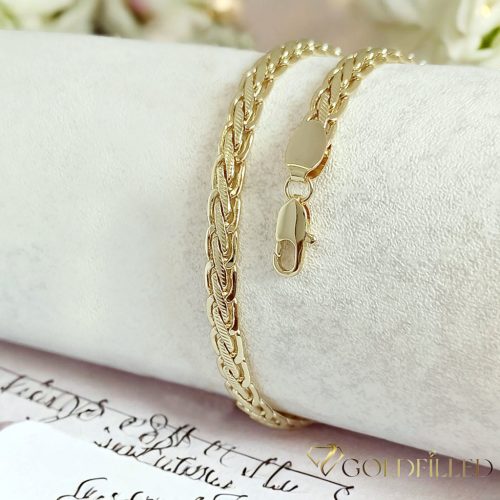 Antialergénny pozlátený náramok „Goldfilled“, dĺžka 19 cm a šírka 5,5 mm, farba 14K