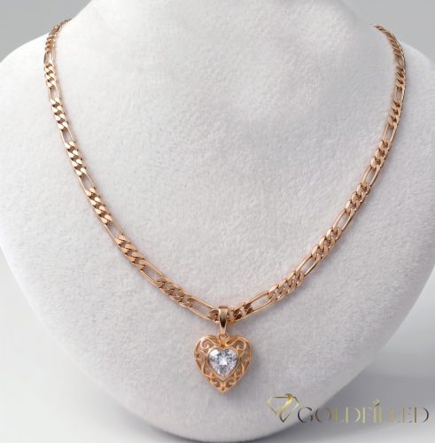 Antialergická Goldfilled náhrdelník 45cm/4mm + prívesok, farba 18K