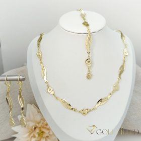   Antialergénny Goldfilled Náhrdelník 50cm/6-8mm + Náramok 19cm + Náušnice, farba 14K