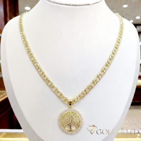   Antialergická Goldfilled náhrdelník 45cm/5,2mm + prívesok, farba 14K