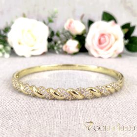   Antialergický náramok „Goldfilled” 6mm  farebný (14K) průměr 60mm "otevíratelný"