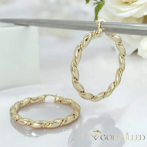 Goldfilled Antiallergén Kruhové náušnice 50mm 14K farba	