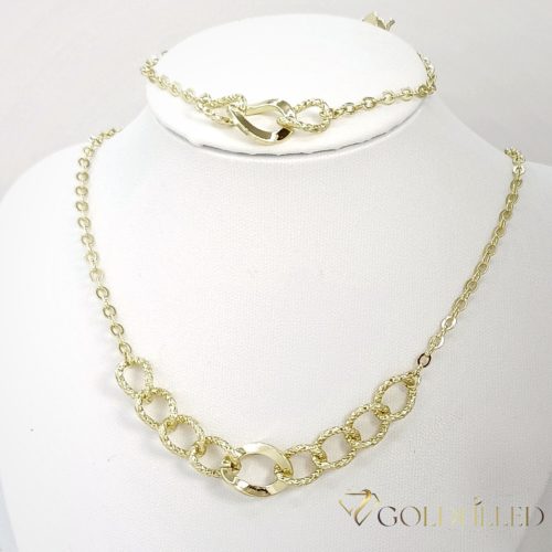 Antialergénny Goldfilled Náhrdelník 45cm/3-12mm + Náramok 17-20cm , farba 14K