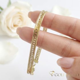   Antialergénny pozlátený náramok „Goldfilled“, dĺžka 17 cm a šírka 4,5 mm, farba 14K