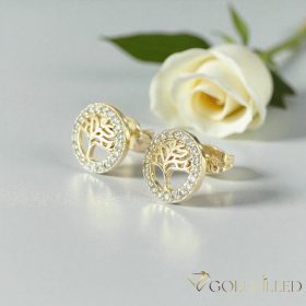   Goldfilled antialergénne náušnice "Strom života"  10 mm 14K farba