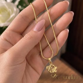   Antialergický náhrdelník Goldfilled 45cm / 1mm + prívesok ryby 14K farba