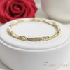 Antialergénny pozlátený náramok „Goldfilled“, dĺžka 17 cm a šírka 4 mm, farba 14K