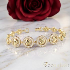   Antialergénny pozlátený náramok „Goldfilled“, dĺžka 17cm a šírka 8-12mm, farba 14K