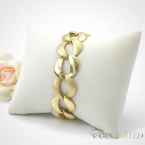 Antialergénny pozlátený náramok „Goldfilled“, dĺžka 19 cm a šírka 18 mm, farba 14K