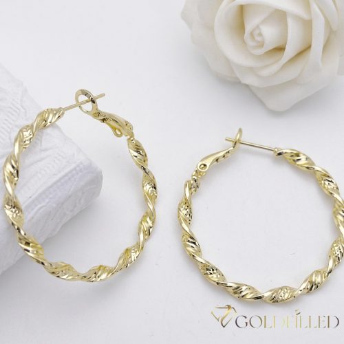 Goldfilled Antialergenní   kruhové náušnice 35mm 14K farba	