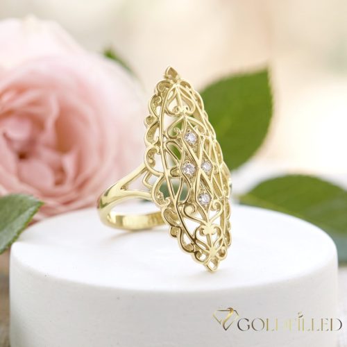 Antialergický prsteň „Goldfilled” v rôznych veľkostiach, farba 14K