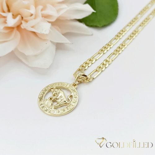 Antialergický náhrdelník Goldfilled 50cm / 4mm + prívesok býk 14K farba