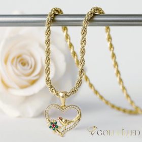   Antialergická Goldfilled náhrdelník 45cm/3mm + prívesok, farba 14K