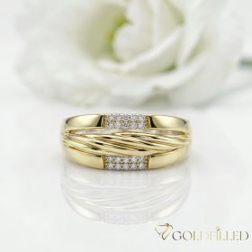   Antialergický prsteň „Goldfilled” v rôznych veľkostiach, farba 14K