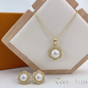   Antialergénny Goldfilled náhrdelník 45cm/1mm + prívesok + náušnice Farba 14K
