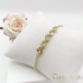   Antialergénny pozlátený náramok „Goldfilled“, dĺžka 17-20 cm a šírka 1-5 mm, farba 14K